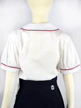 Peter Pan Blouse with Red Piping