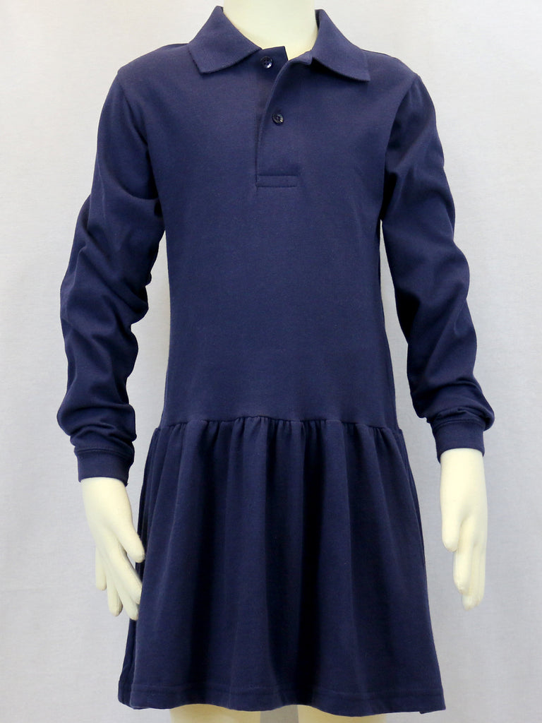 Long Sleeve Navy Polo Dress Custom Logoware & School Outfitters Long Sleeve Navy Polo Dress Custom Logoware & School Outfitters