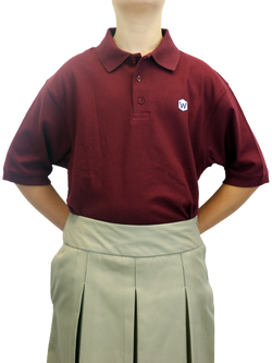 High School Unisex Polo - Burgundy