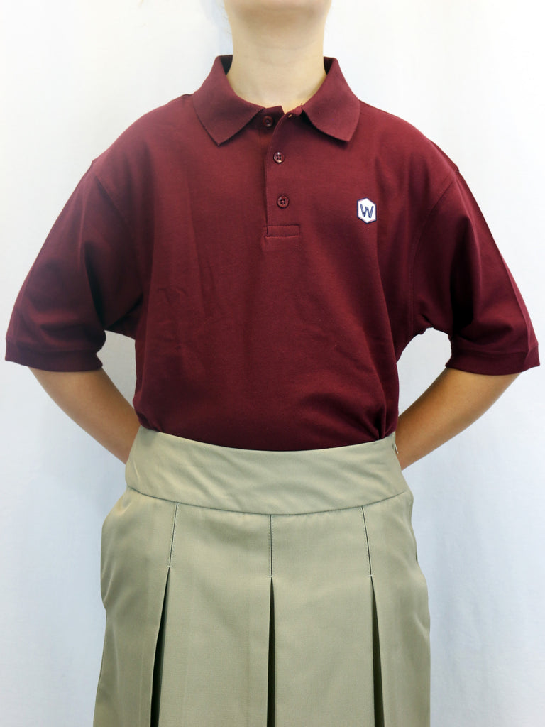 High School Unisex Polo - Burgundy – Custom Logoware & School Outfitters